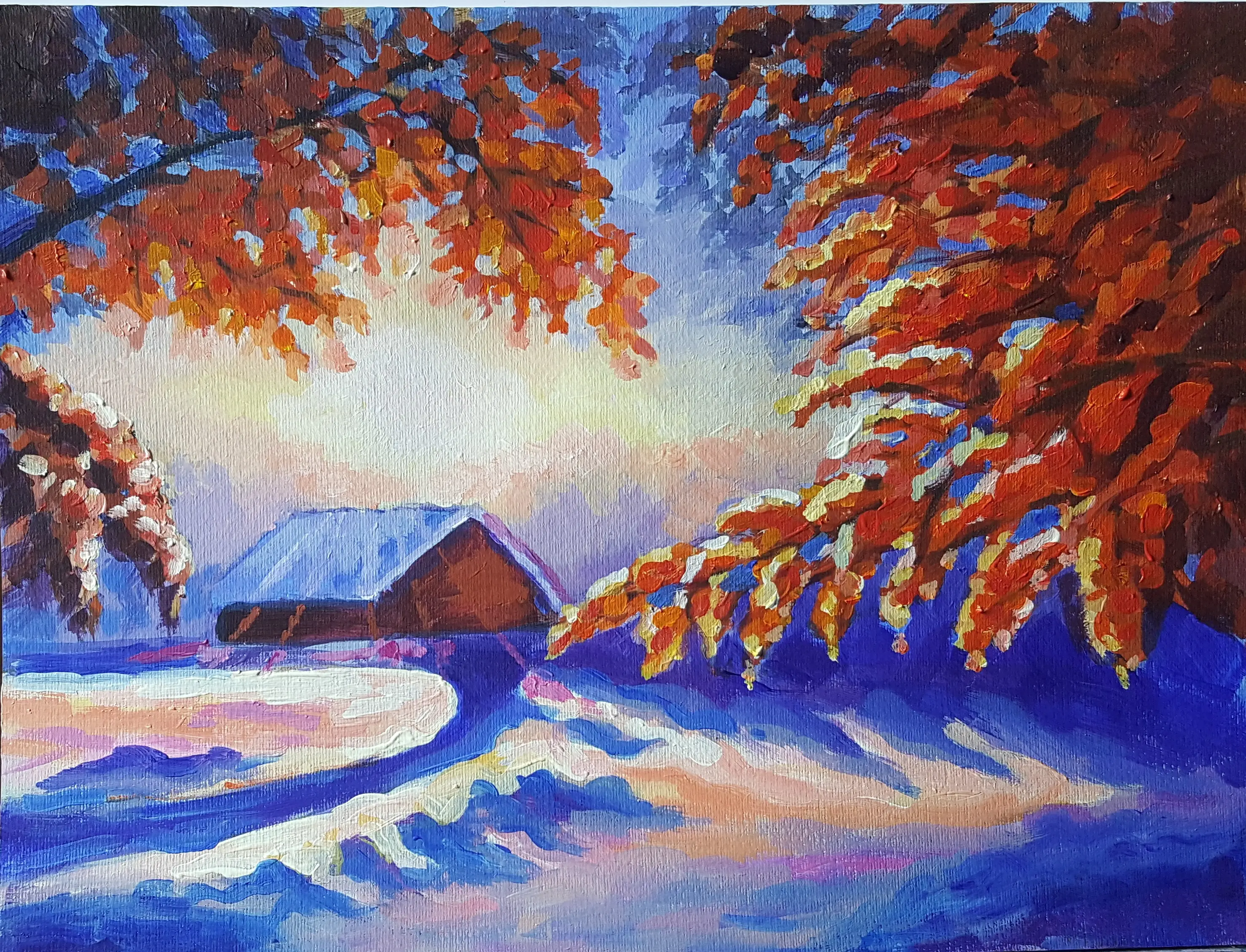35.Зимний пейзаж.акрил.30x40